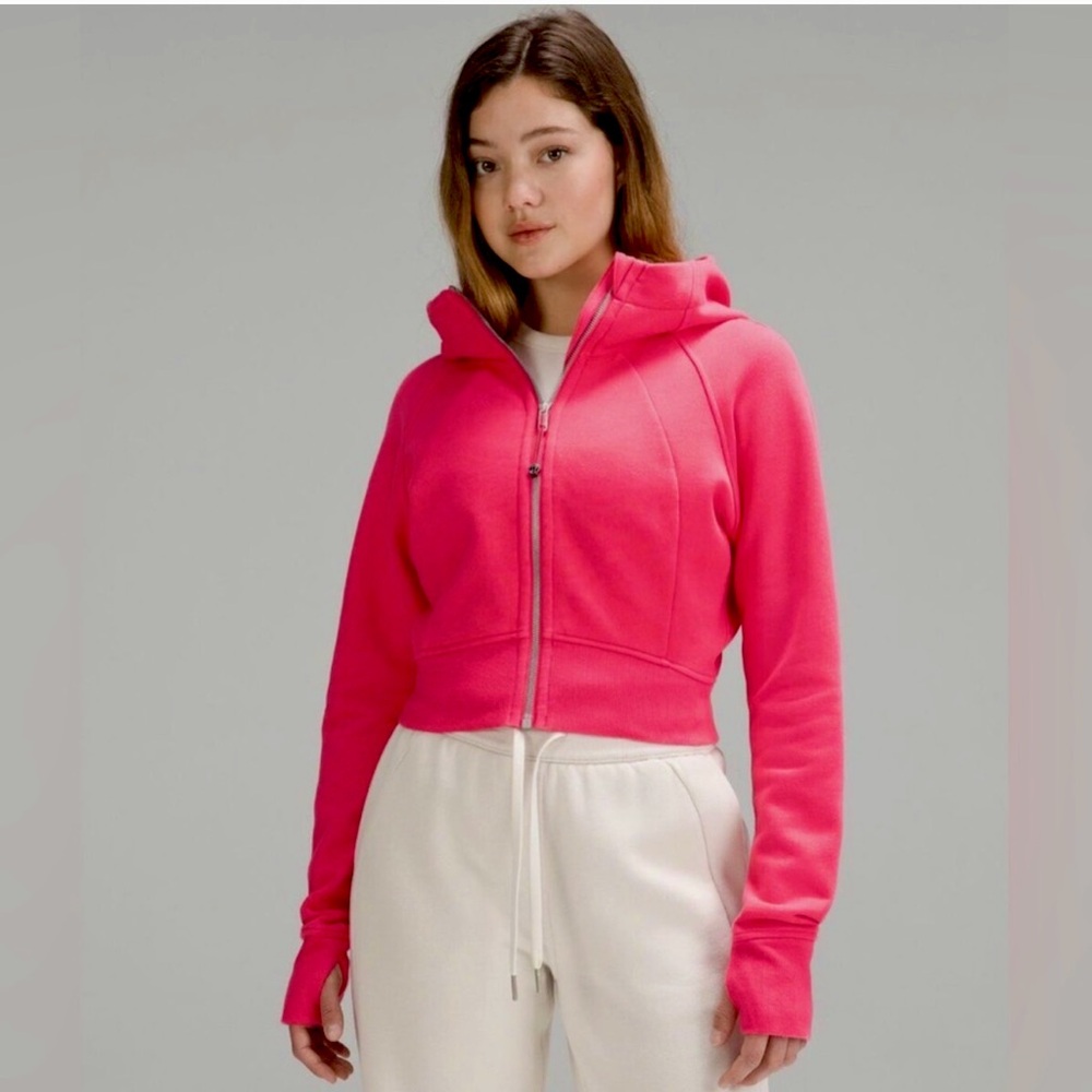 Lululemon Scuba Full-zip Cropped Hoodie Lip Gloss. size 6